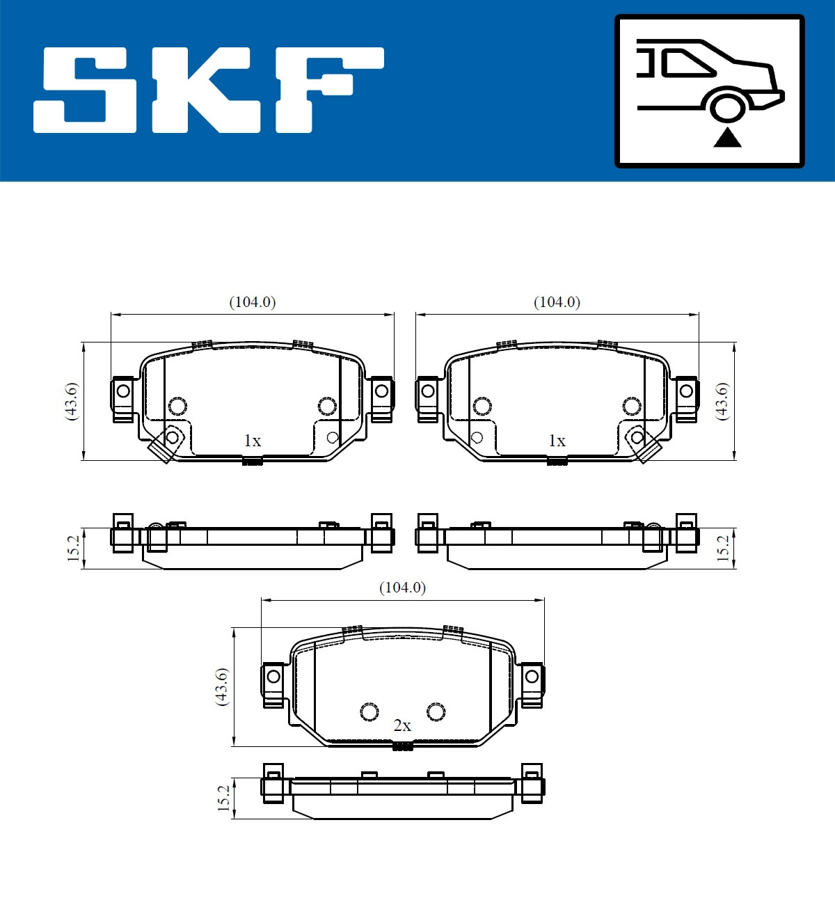 Комплект тормозных колодок дисковый тормоз SKF VKBP 90499 A