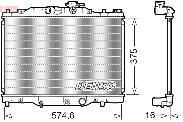 Радиатор охлаждение двигателя DENSO DRM44043