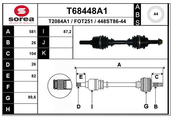 Приводной вал EAI T68448A1