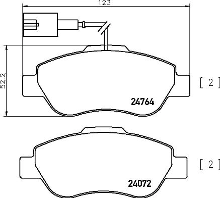 Комплект тормозных колодок дисковый тормоз prime line BREMBO P 24 150