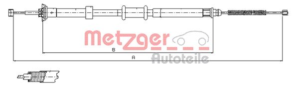 Тросик cтояночный тормоз METZGER 12.0724
