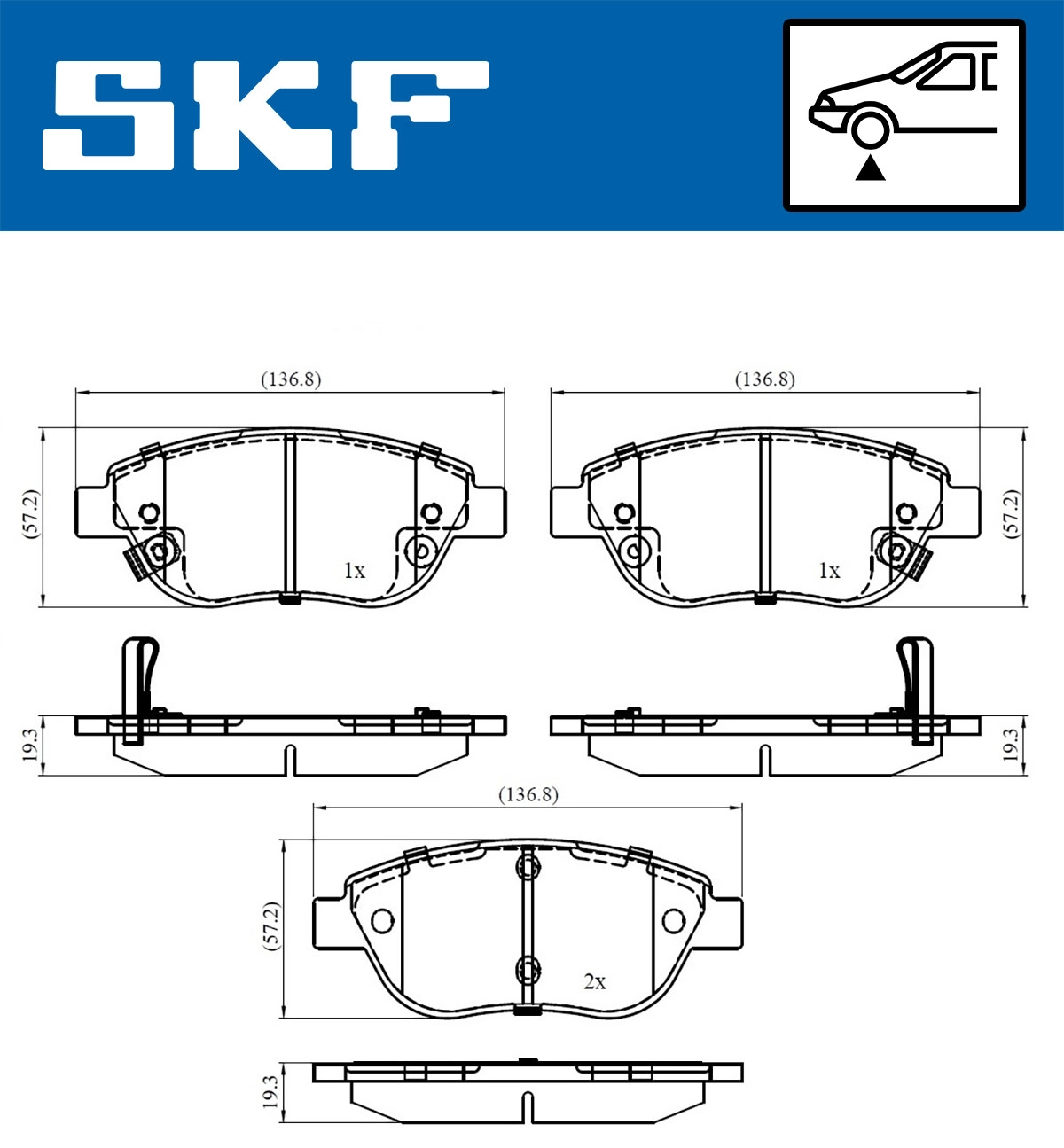Комплект тормозных колодок дисковый тормоз SKF VKBP 80280 A