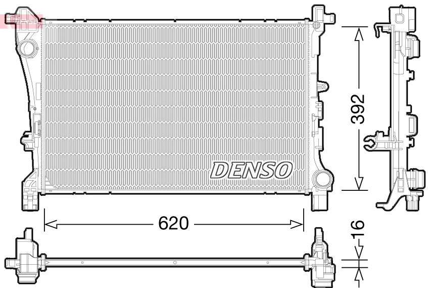 Радиатор охлаждение двигателя DENSO DRM09166