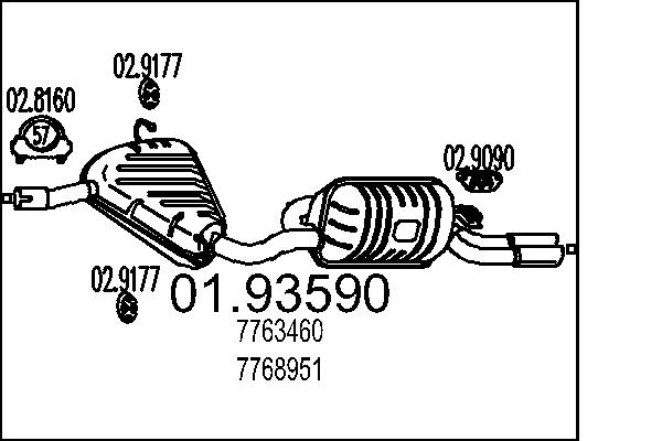 Глушитель выхлопных газов конечный MTS 01.93590