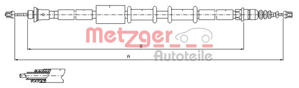 Тросик cтояночный тормоз METZGER 1651.22