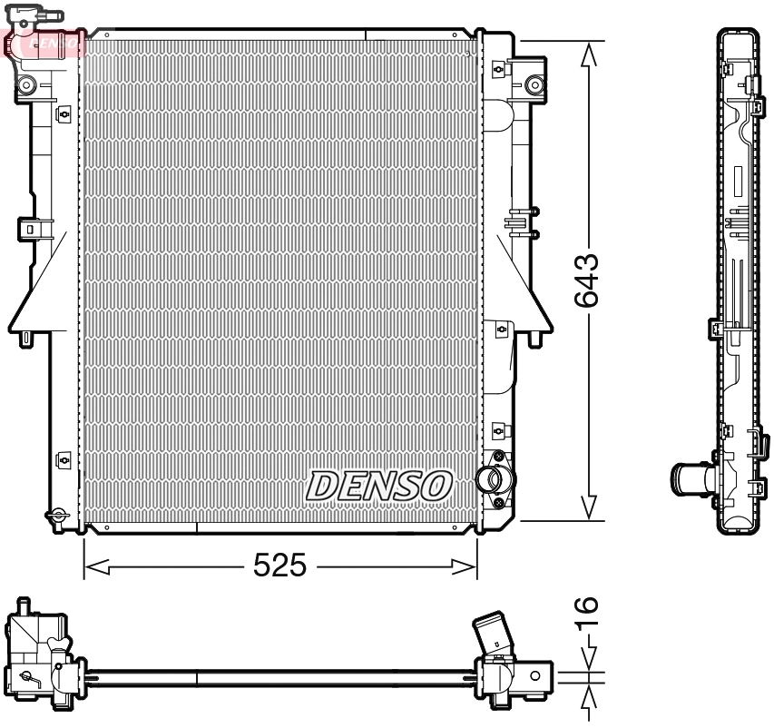 Радиатор охлаждение двигателя DENSO DRM45054