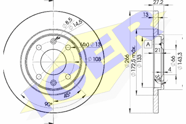 Тормозной диск ICER 78BD4692-2