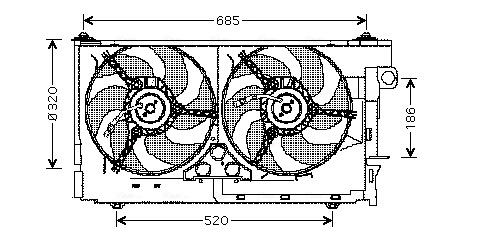 Вентилятор охлаждение двигателя AVA QUALITY COOLING CN7516
