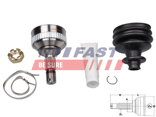 Шарнирный комплект приводной вал FAST FT25088K