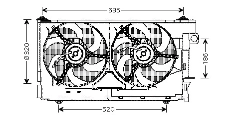 Вентилятор охлаждение двигателя AVA QUALITY COOLING CN7522