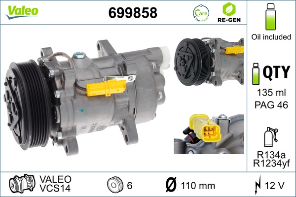 Компрессор кондиционер valeo re-gen remanufactured VALEO 699858