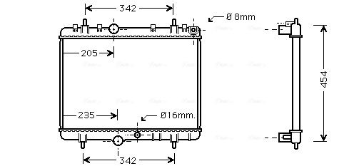 Радиатор охлаждение двигателя AVA QUALITY COOLING PEA2220
