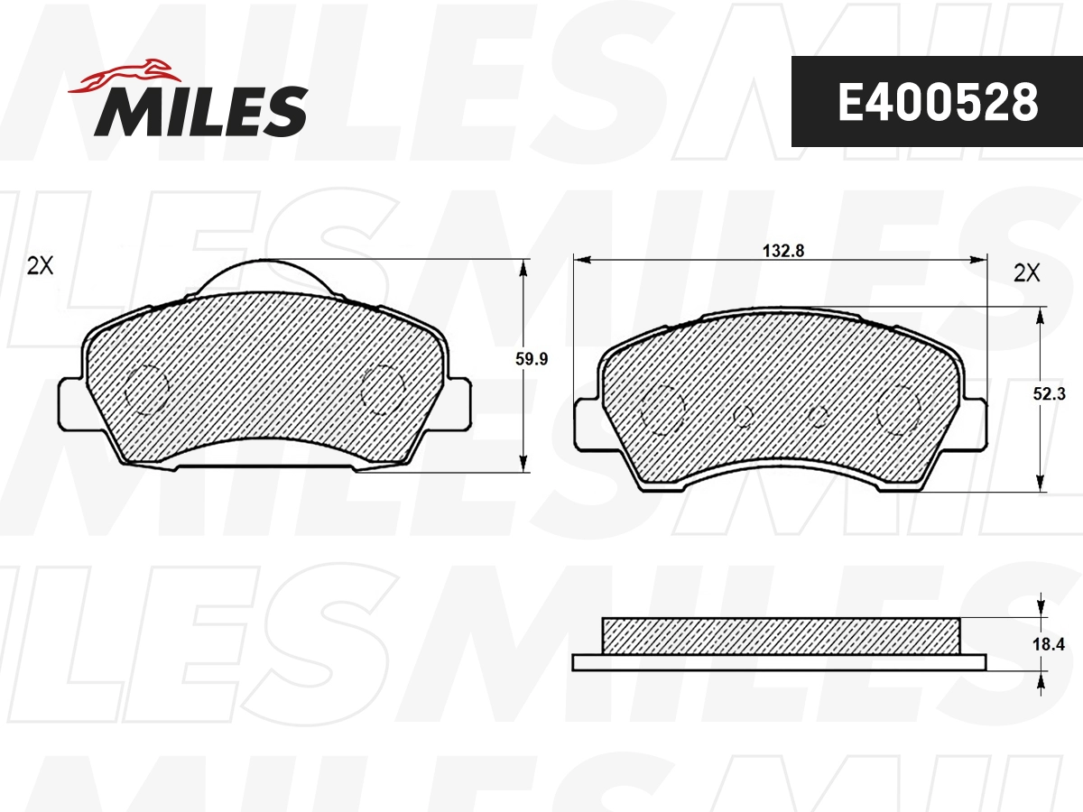 Комплект тормозных колодок дисковый тормоз MILES E400528