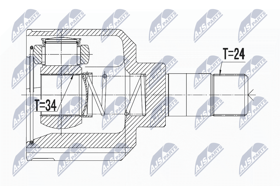 Шарнирный комплект приводной вал NTY NPW-PE-022