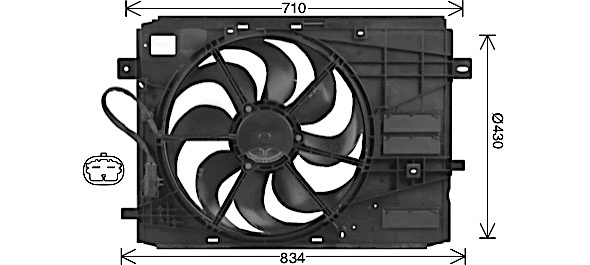 Вентилятор охлаждение двигателя AVA QUALITY COOLING PE7561
