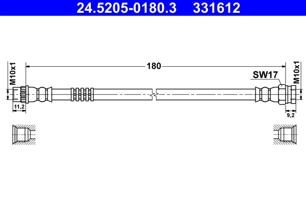 Тормозной шланг ATE 24.5205-0180.3
