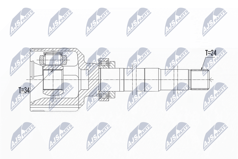 Шарнирный комплект приводной вал NTY NPW-PE-018
