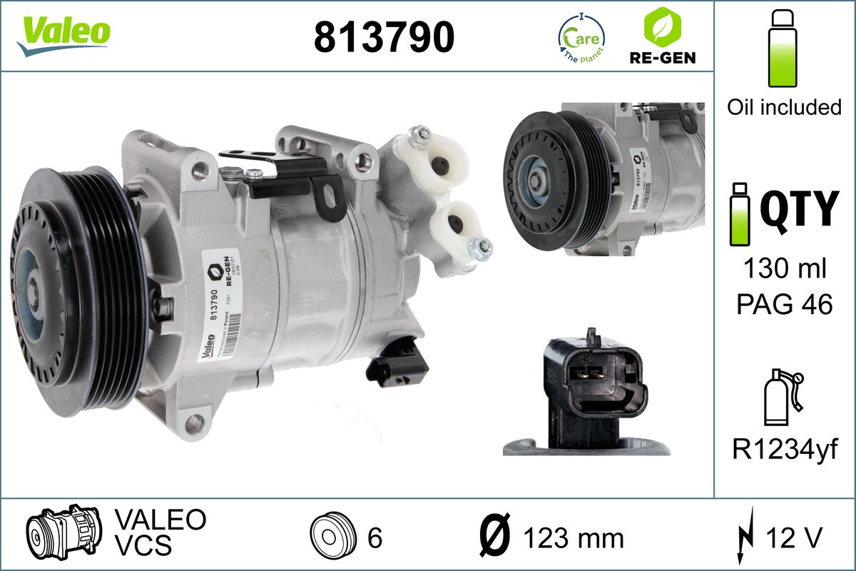Компрессор кондиционер valeo re-gen remanufactured VALEO 813790
