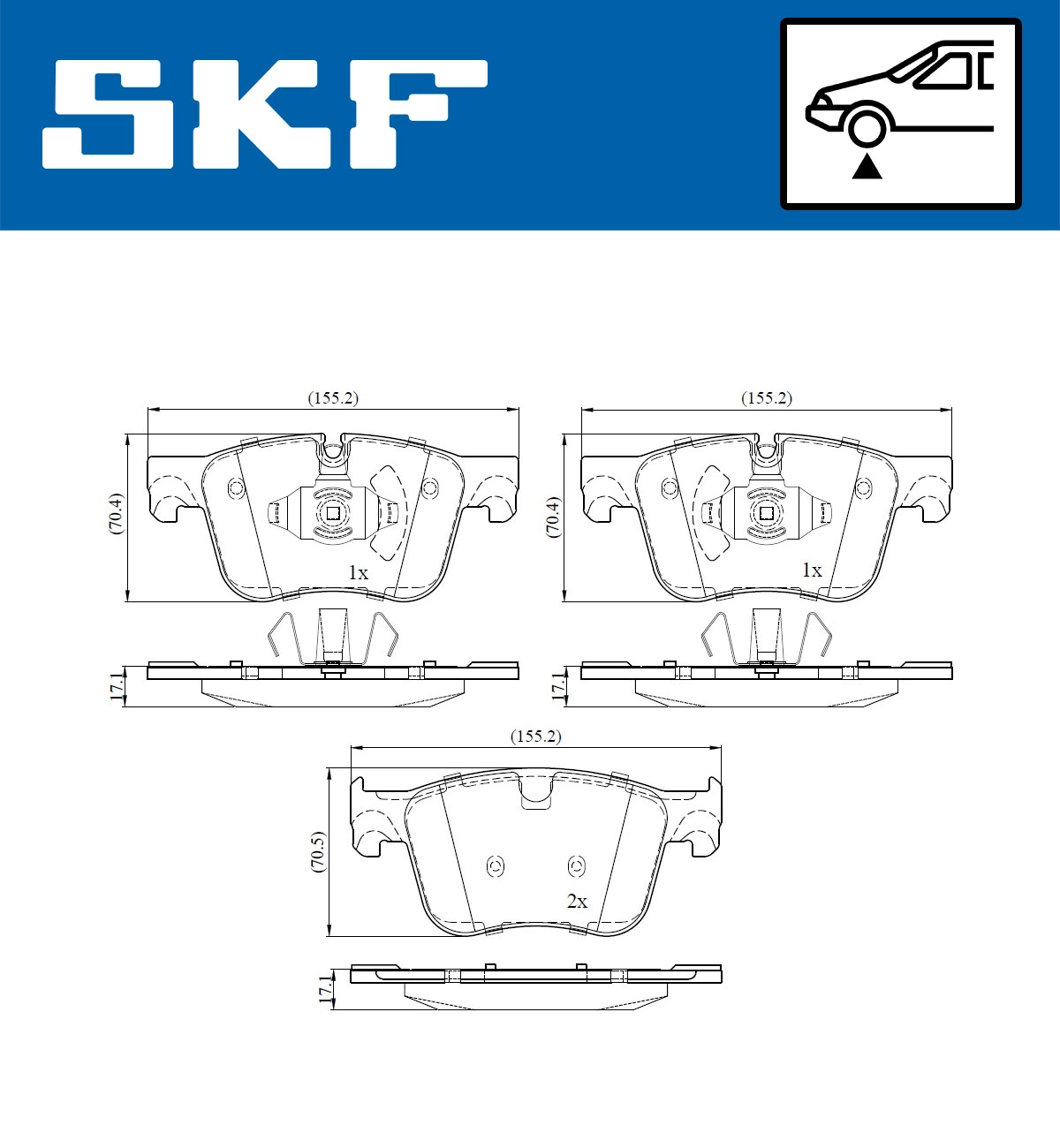 Комплект тормозных колодок дисковый тормоз SKF VKBP 80085