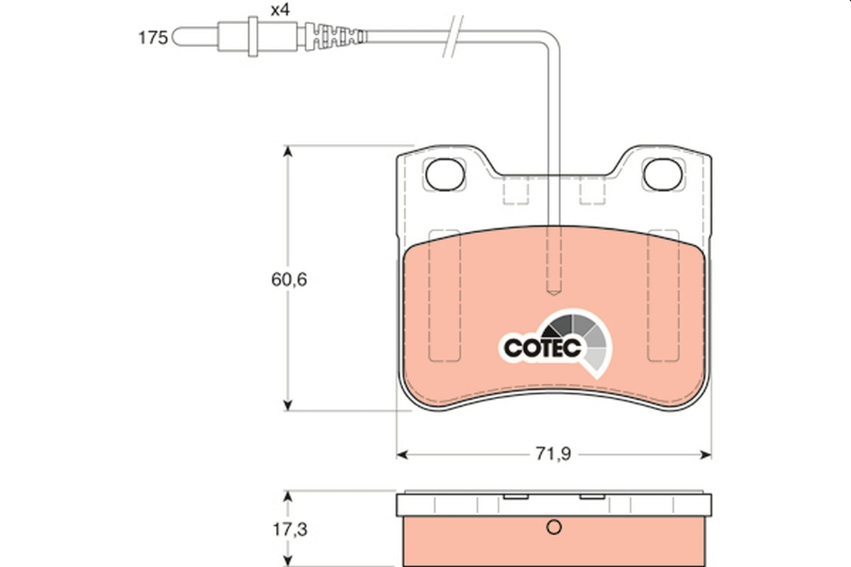 Комплект тормозных колодок дисковый тормоз cotec TRW GDB1031