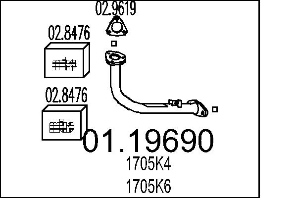 Труба выхлопного газа MTS 01.19690