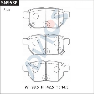 Комплект тормозных колодок дисковый тормоз ADVICS SN953P