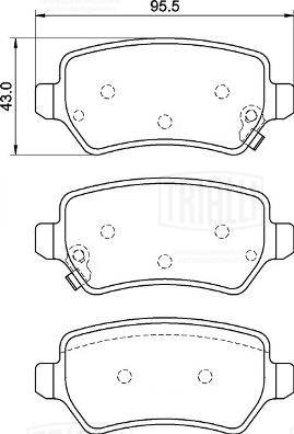 Комплект тормозных колодок дисковый тормоз TRIALLI PF0879CR