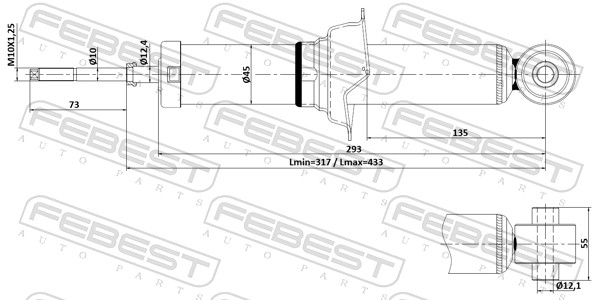 Амортизатор задний газовый FEBEST 04110008r
