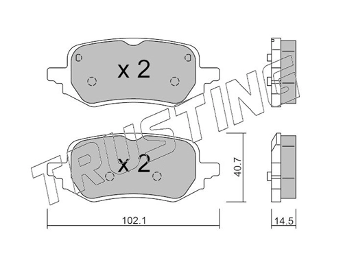 Колодки дисковые передние с антискрип. пластинами TRUSTING 12480