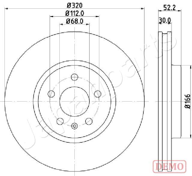 Диск тормозной audi a4 07-/a5 07-/q5 08- передний d 320мм. JAPANPARTS di0917c