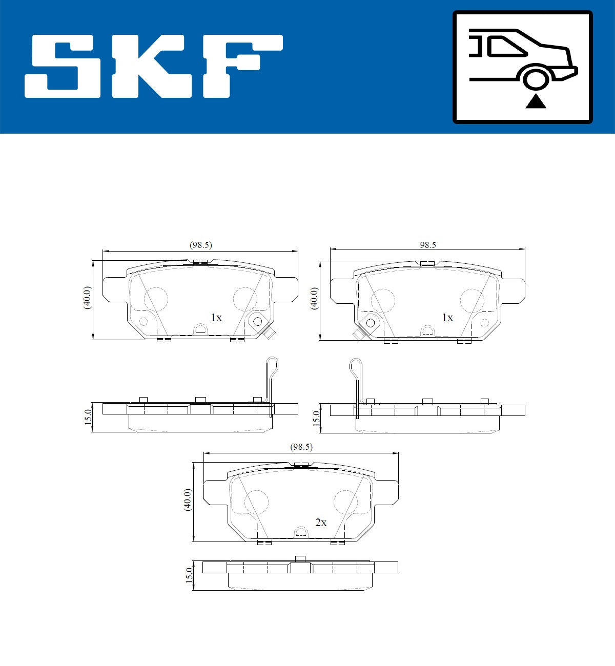Комплект тормозных колодок дисковый тормоз SKF VKBP 90192 A
