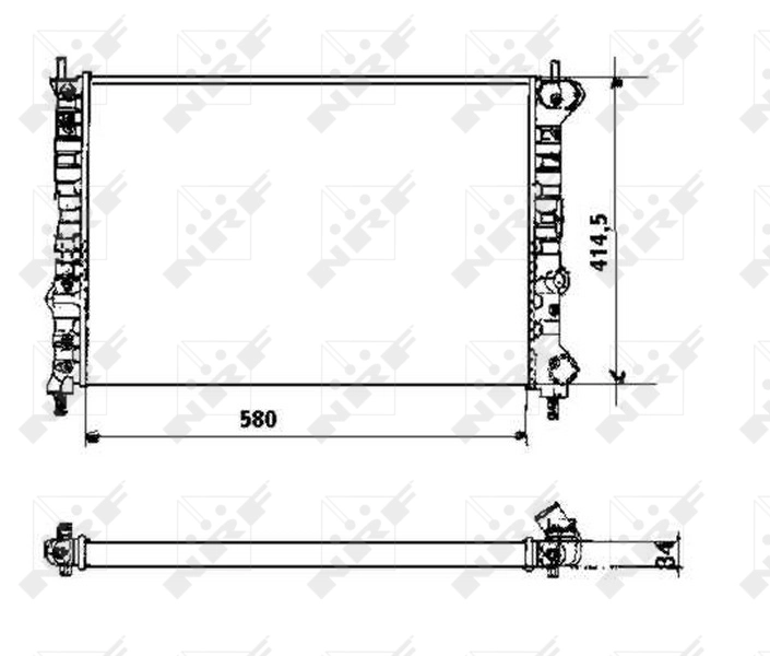 Радиатор охлаждение двигателя NRF 58169