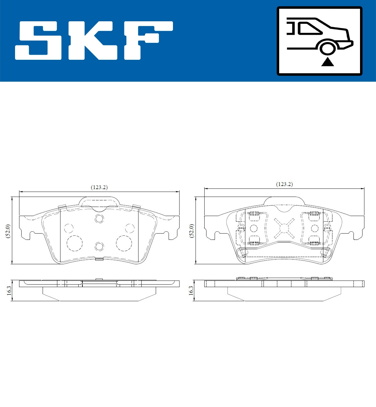 Комплект тормозных колодок дисковый тормоз SKF VKBP 90178