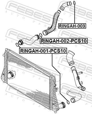 Уплотнительное кольцо трубка нагнетаемого воздуха FEBEST RINGAH-002-PCS10