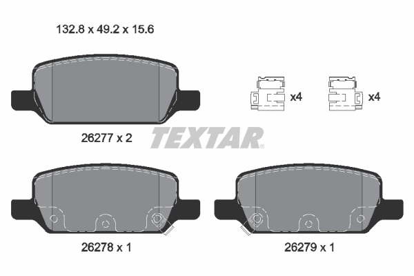Комплект тормозных колодок дисковый тормоз TEXTAR 2627701