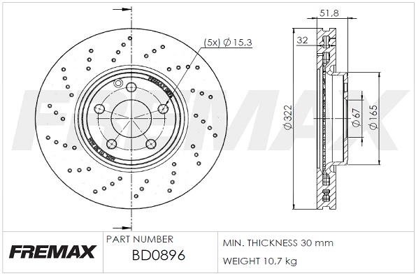 Тормозной диск FREMAX BD-0896