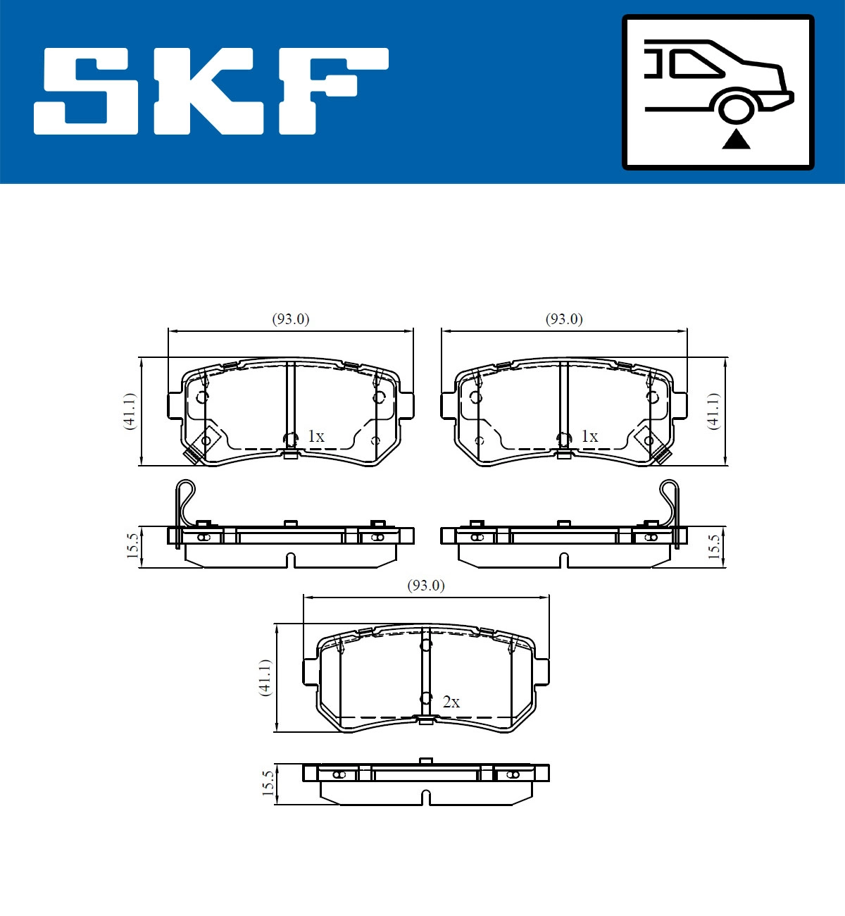 Комплект тормозных колодок дисковый тормоз SKF VKBP 90139 A