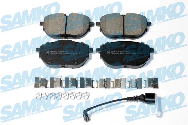 Комплект тормозных колодок дисковый тормоз SAMKO 5SP2254AK