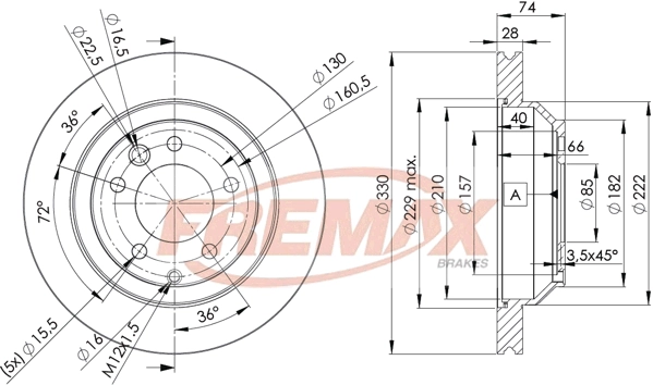 Тормозной диск FREMAX BD-3328