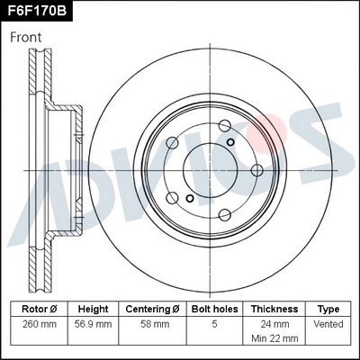 Тормозной диск ADVICS F6F170B