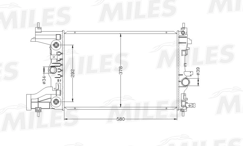 Радиатор охлаждение двигателя MILES ACRB159