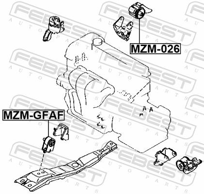 Подвеска двигатель FEBEST MZM026