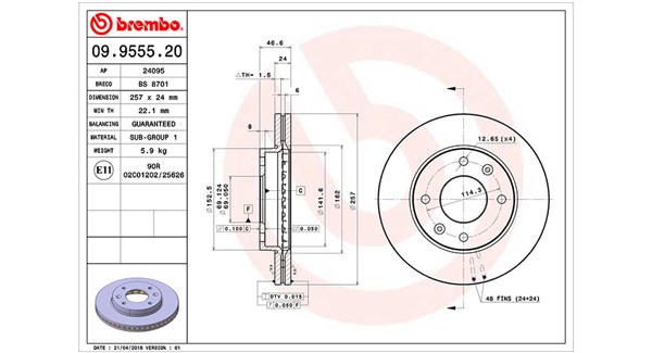 Тормозной диск MAGNETI MARELLI 360406019700
