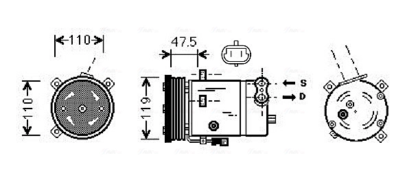 Компрессор кондиционер AVA QUALITY COOLING OLAK277