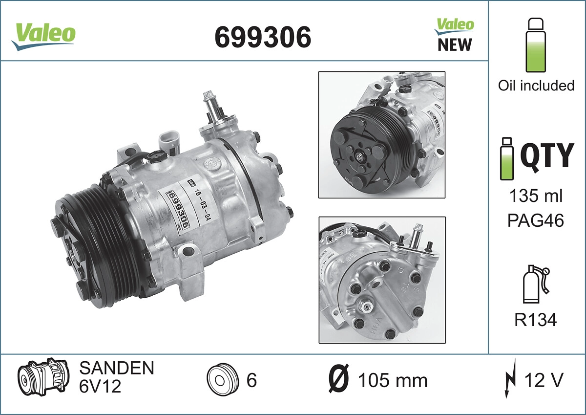 Компрессор кондиционер VALEO 699306