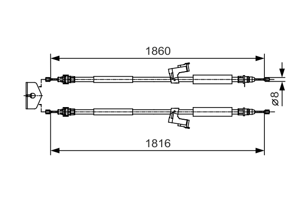 Тросик cтояночный тормоз BOSCH 1 987 482 019