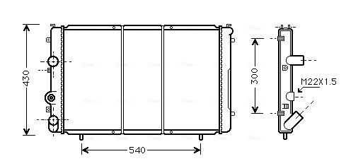 Радиатор охлаждение двигателя AVA QUALITY COOLING RTA2274