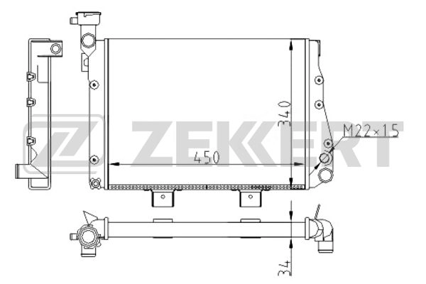 Радиатор охлаждение двигателя ZEKKERT MK-1502