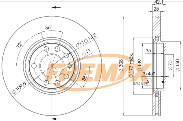 Тормозной диск FREMAX BD-9061