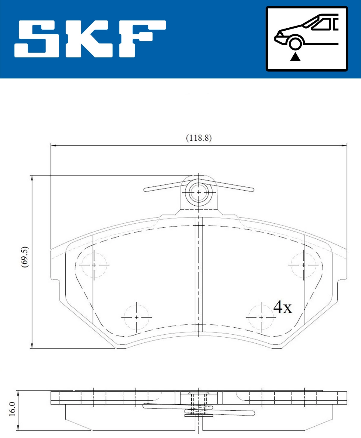 Комплект тормозных колодок дисковый тормоз SKF VKBP 80350